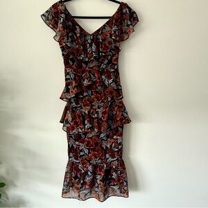 MAJORELLE Multicolor Floral Midi Dress